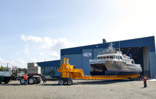 Duke Wide Port Trailer | Aluminum Boats | Catamarans | Monohulls | Passenger Vessels | Hybrid Vessels | Work Boats | All American Marine